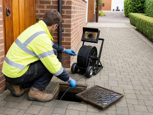 Illustrative image of a CCTV drain survey at a Guildford property